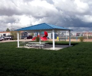 blue square shelter