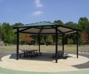 green roof hexagon shelter
